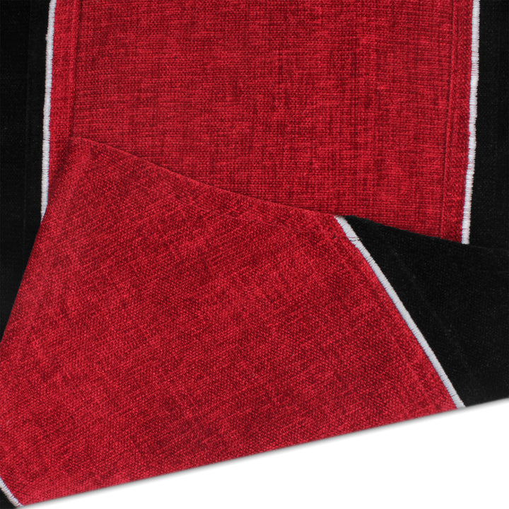 Cotton Black & Scarlet Red Table Runner (Pack of 1)