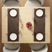 PVC Leather Dark Brown Table Runner