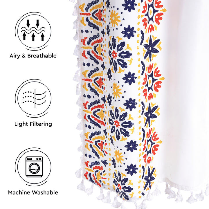 Polyester Boho Bright Curtain (Pack of 2)