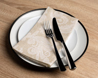 Cotton Beige Table Napkins (Pack of 12)