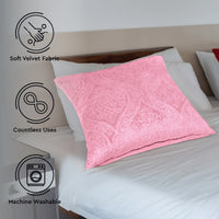 Embossed Velvet Pink Cushion Cover (Pack of 2)