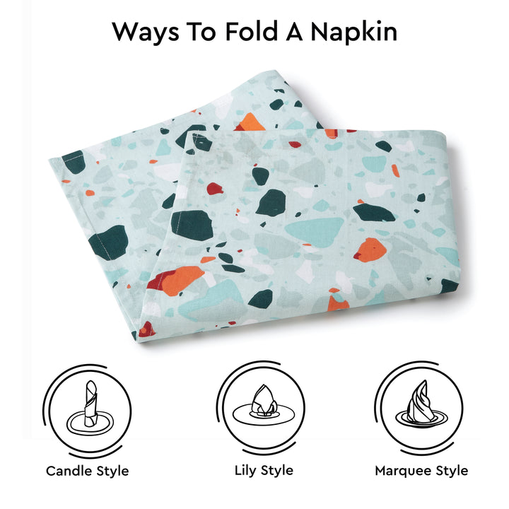 Cotton Terrazzo Mint Table Napkin