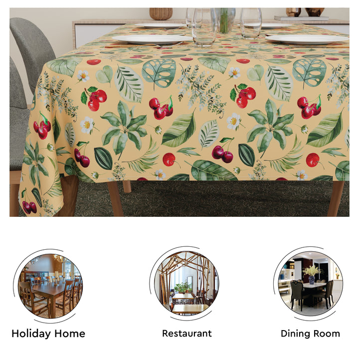 Polyester Cherry Table Cloth (Pack of 1)