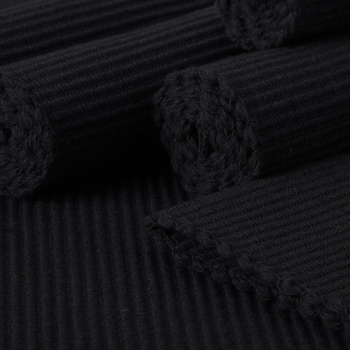 Cotton Solid Black Placemat (Pack of 6)