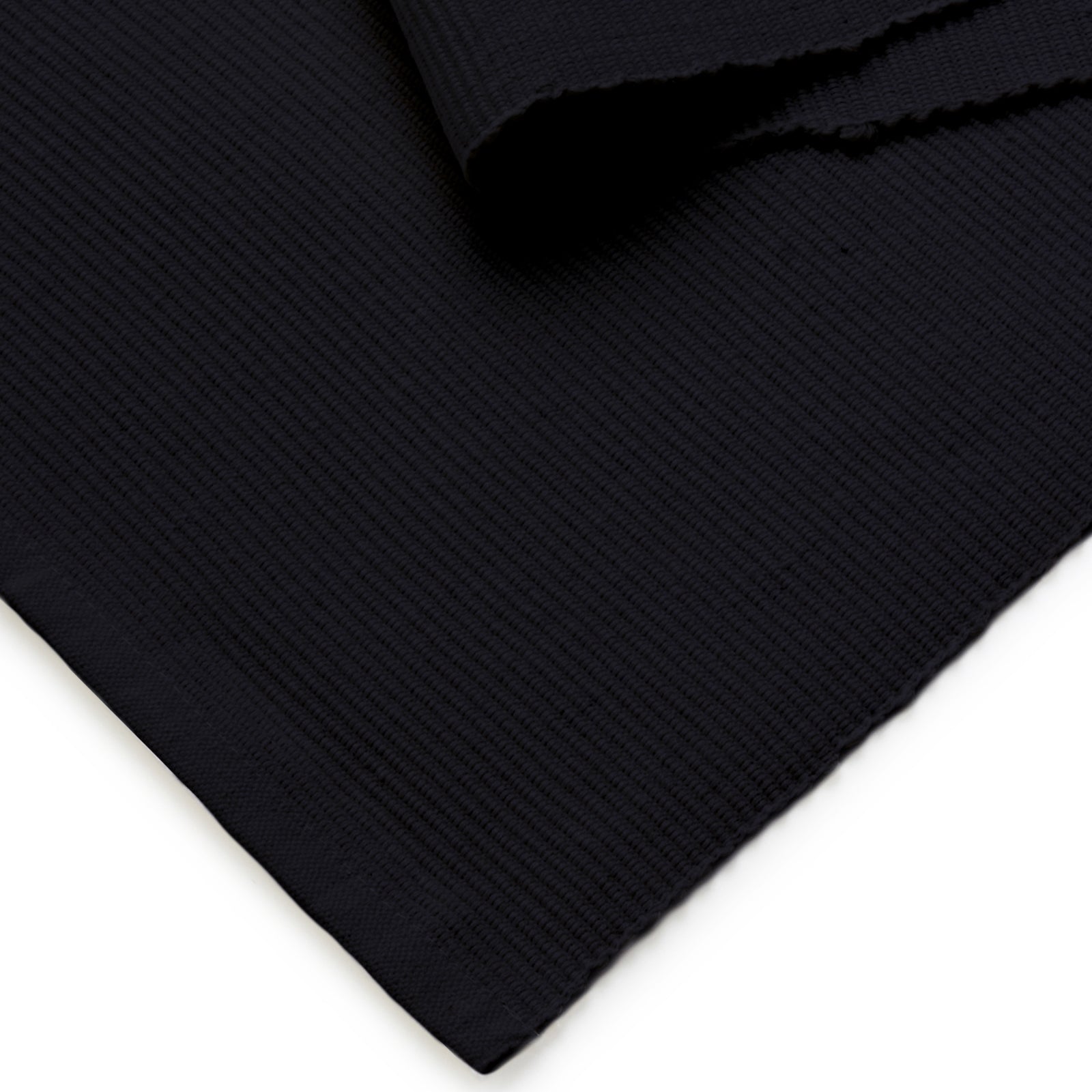 Cotton Solid Black Table Runner (Pack of 1)