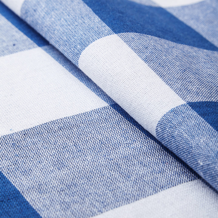 Cotton Buffalo Blue Checks Table Runner (Pack of 1)