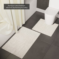 Polyester ZZ Cream Combo Shower Curtain + Bathmat (Pack of 3)