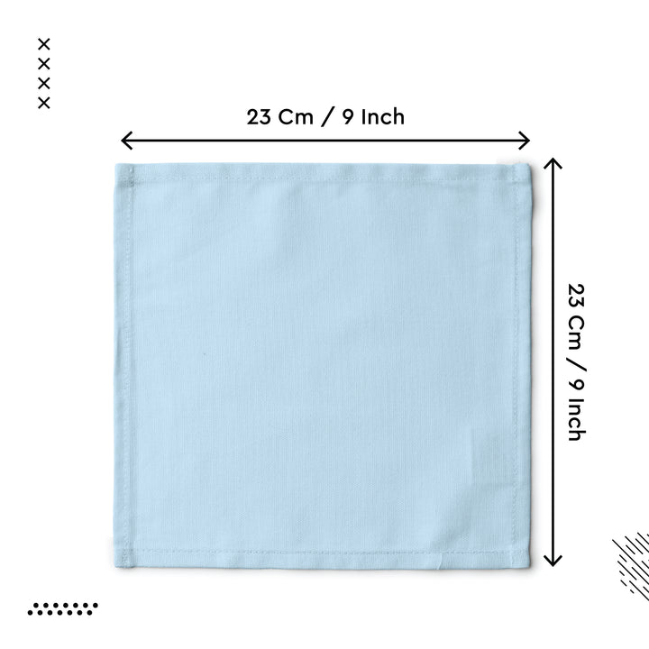 Cotton Ice Blue Table Napkins (Pack of 12)