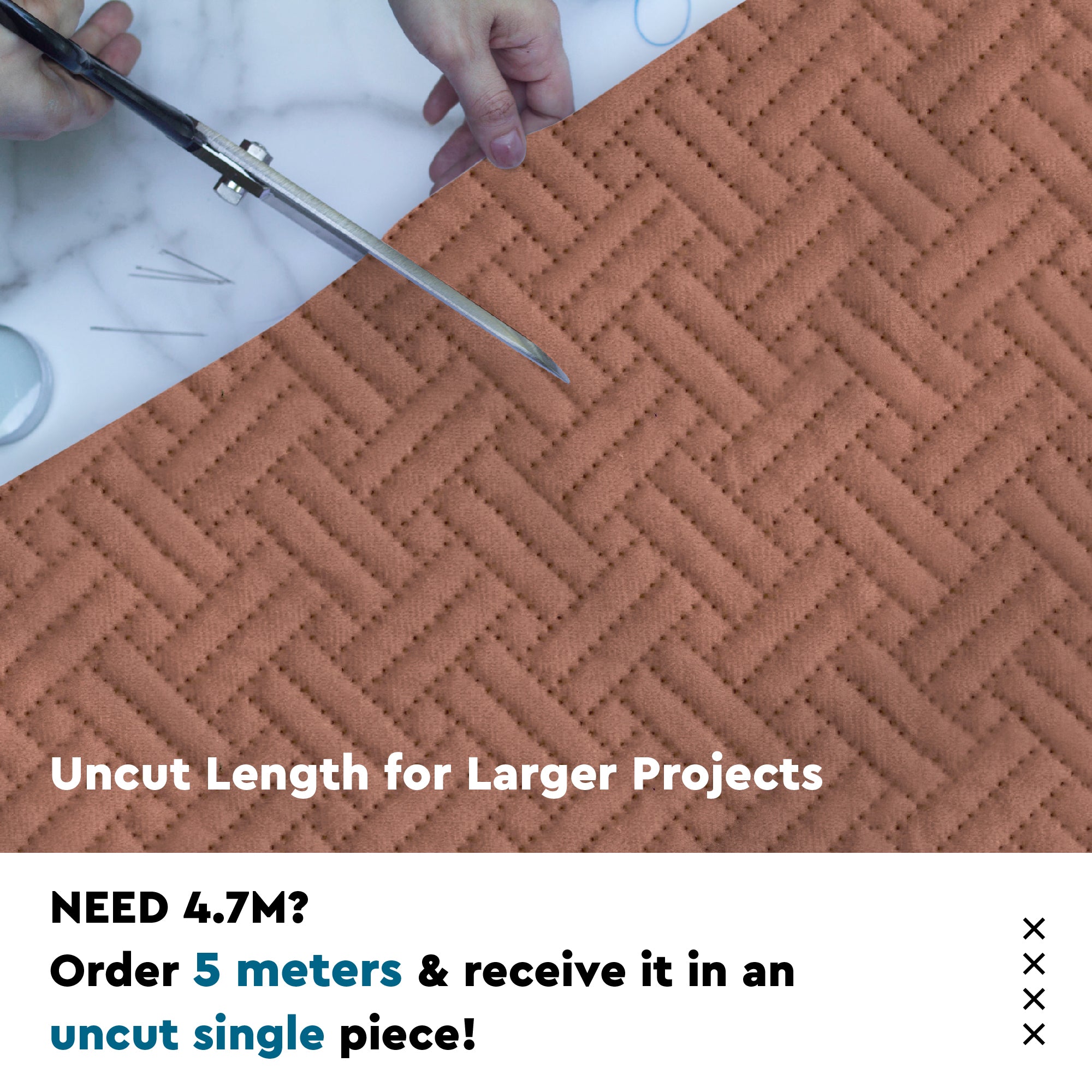 Quilted Velvet Fabric by Meters 54 Inches Wide | 170 GSM | Ideal For Curtain, Cushion, Upholstery, Bags