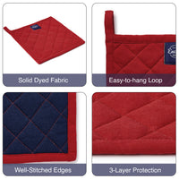 Cotton Red Pot Holders (Pack of 2)