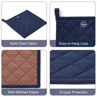 Cotton Scotch Blue Pot Holders (Pack of 2)
