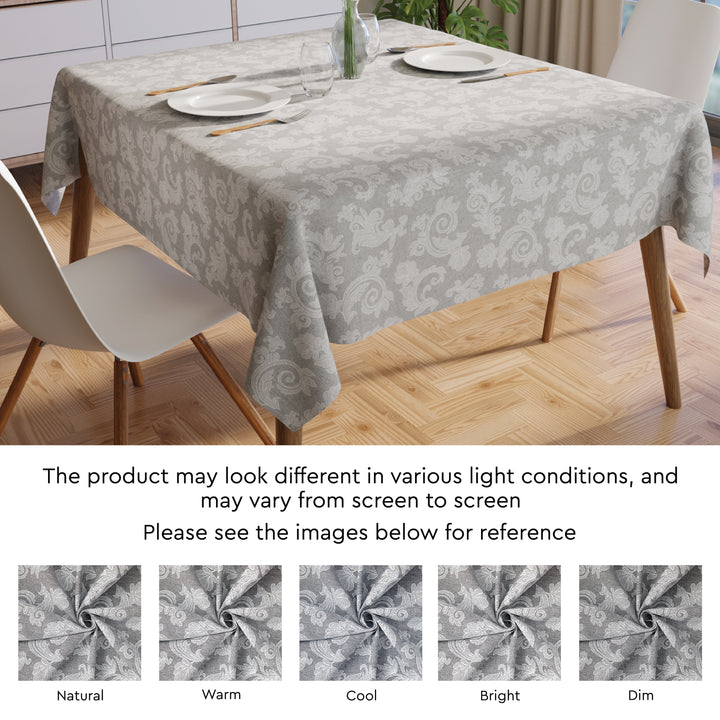 Cotton Grey Table Cloth (Pack of 1)