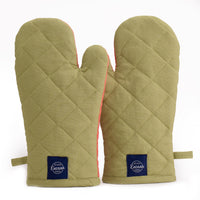 Canvas Sage & Coral Oven Gloves (Pack of 2)
