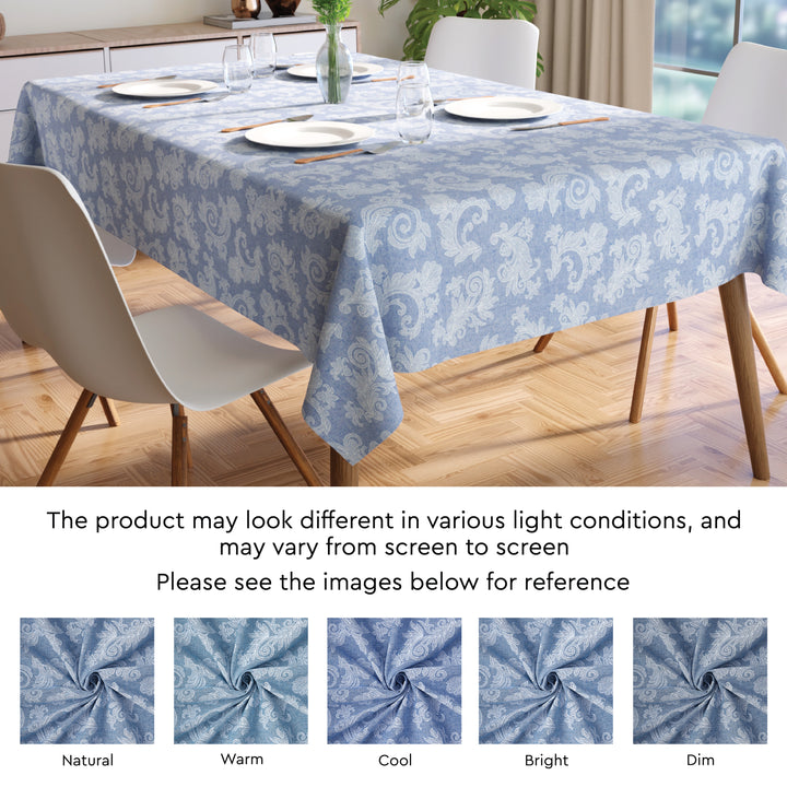 Cotton Blue Table Cloth (Pack of 1)