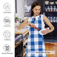 Cotton Buffalo Blue Checks Apron (Pack of 1)