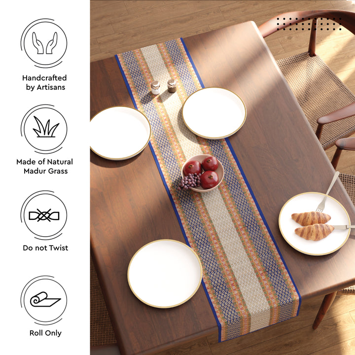 Madur Kathi Blue Table Runner (Pack of 1)