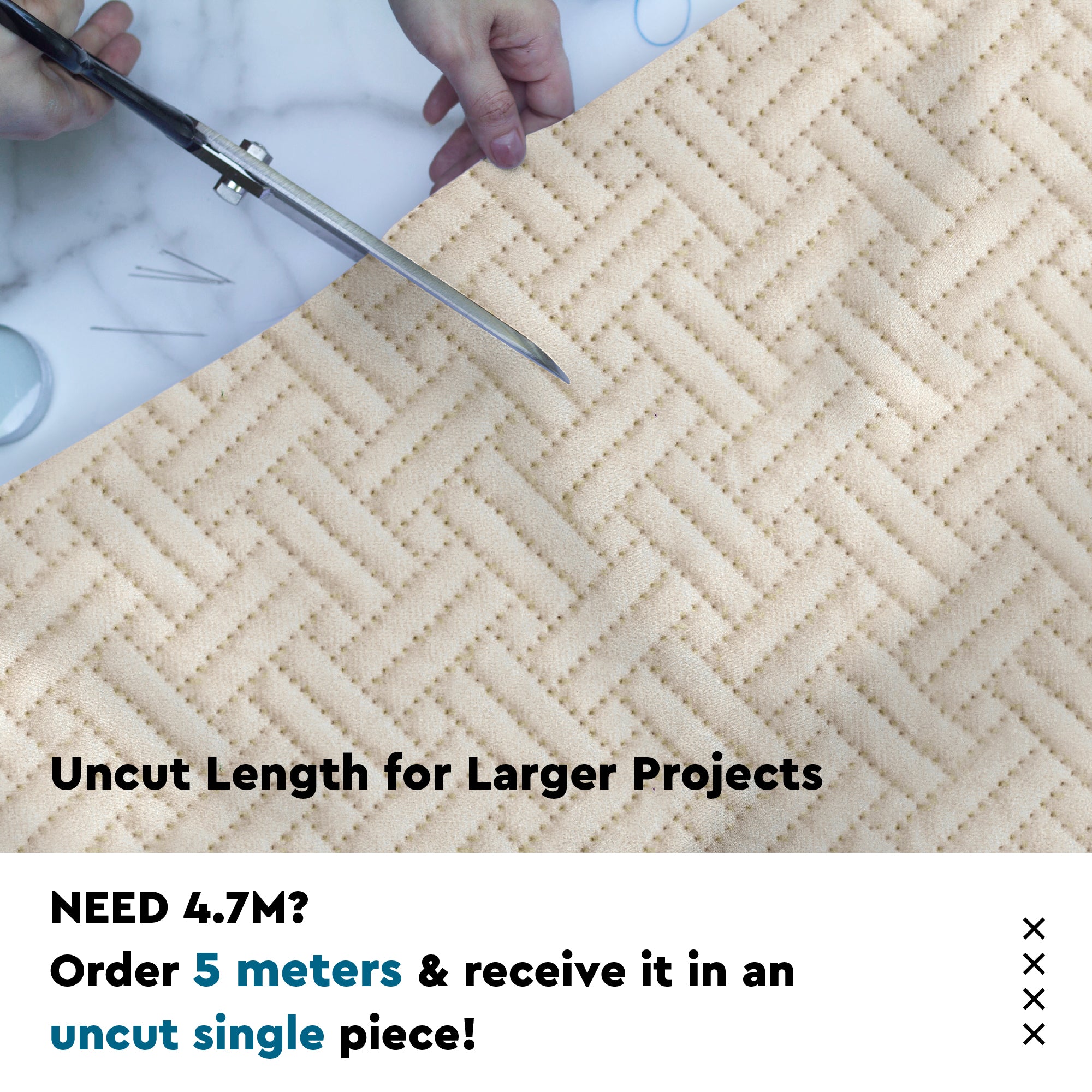 Quilted Velvet Fabric by Meters 54 Inches Wide | 170 GSM | Ideal For Curtain, Cushion, Upholstery, Bags