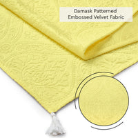 Embossed Velvet Pale Lime Table Runner