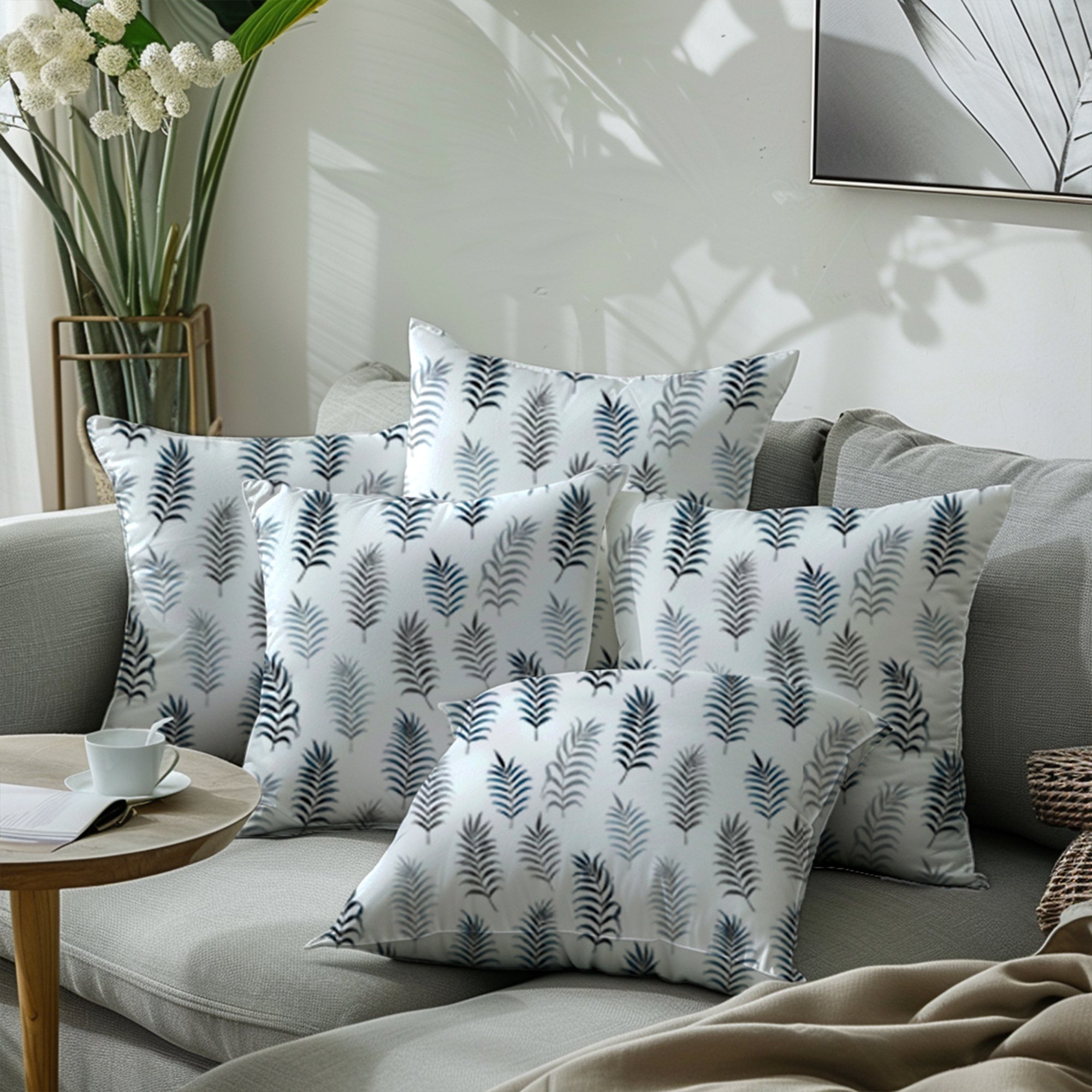Micro Palm Leaves Cushion Cover