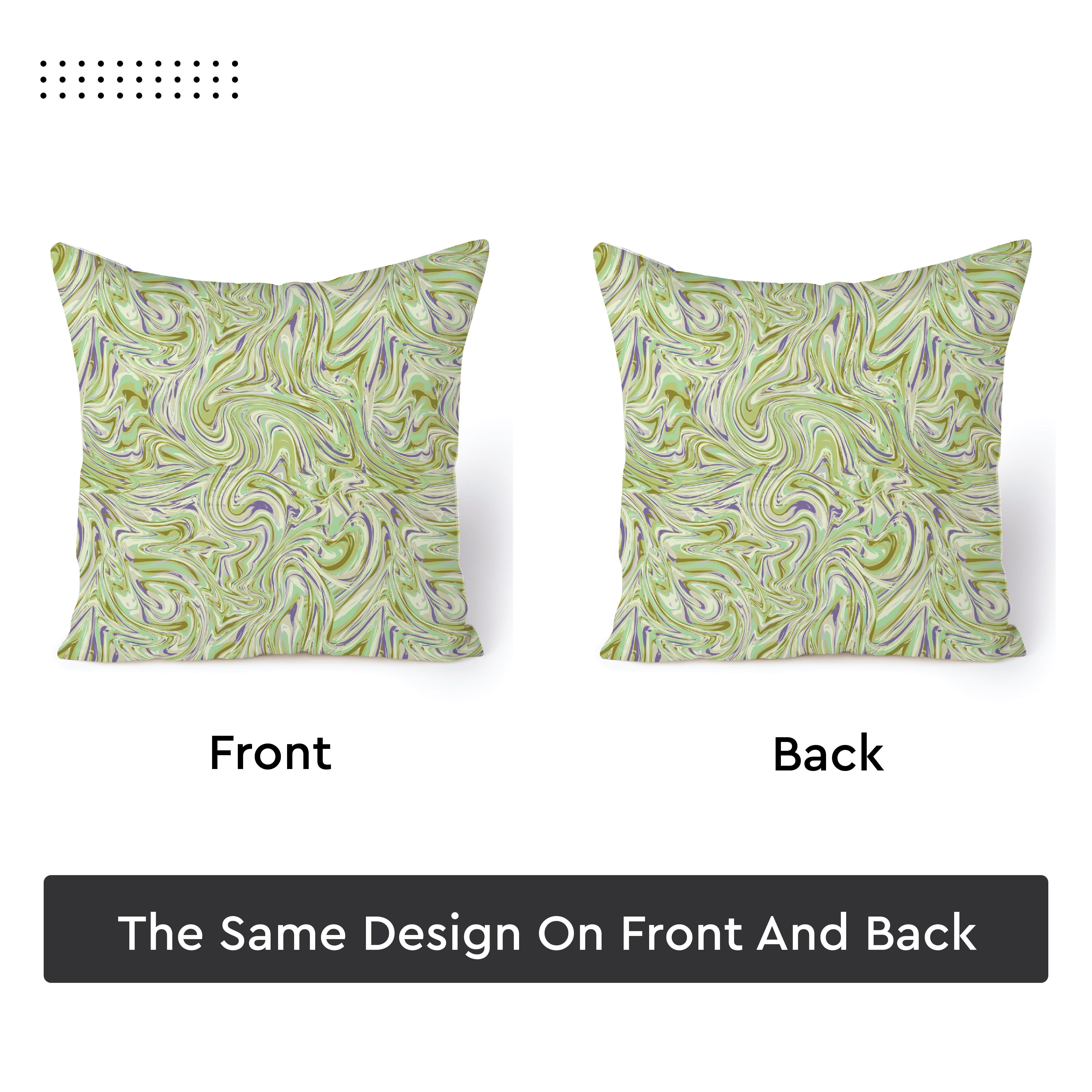 Blackout Polyester Marble Lime Cushion Cover (Pack of 2)