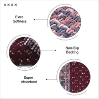 Cotton Multicolor Bathmat (Pack of 1)