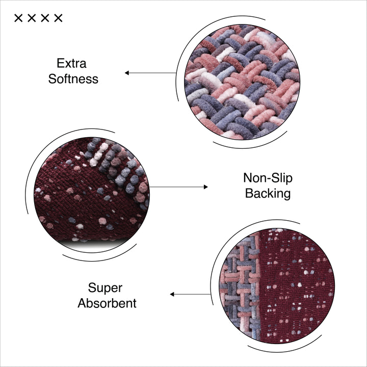 Cotton Multicolor Bathmat (Pack of 1)