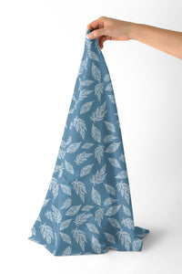 20s Sheeting Blue Big Leaves Fabric (1 Meter)