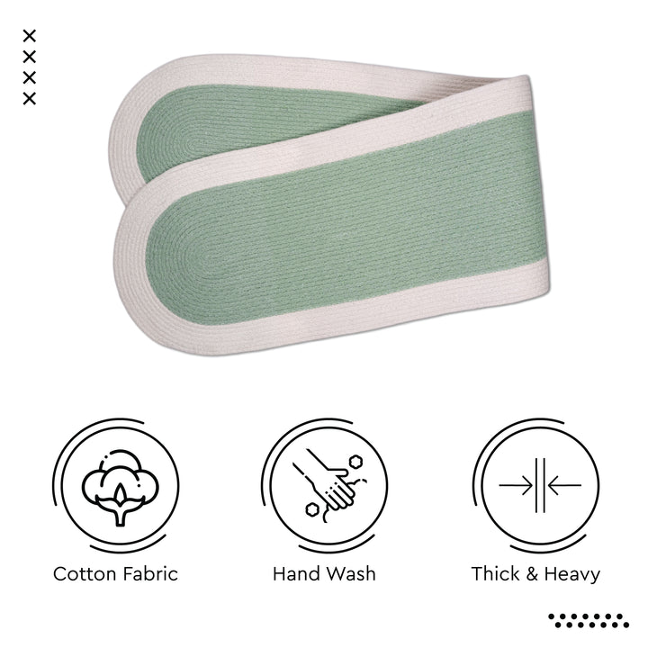 Cotton Sage & Off White Table Runner (Pack of 1)