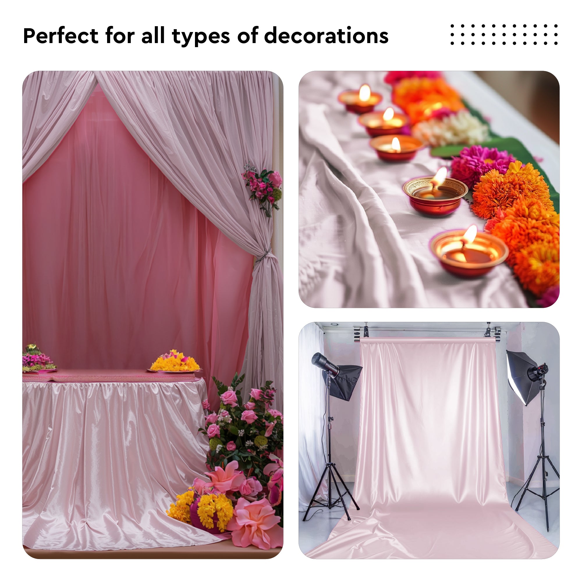Silky Satin Fabric Material By Meter | 110 Cm Width, Silk & Shiny Fabrics | Fabric For Scrunchies, Dress, Pillowcases, Pajamas, Evening Dress, DIY