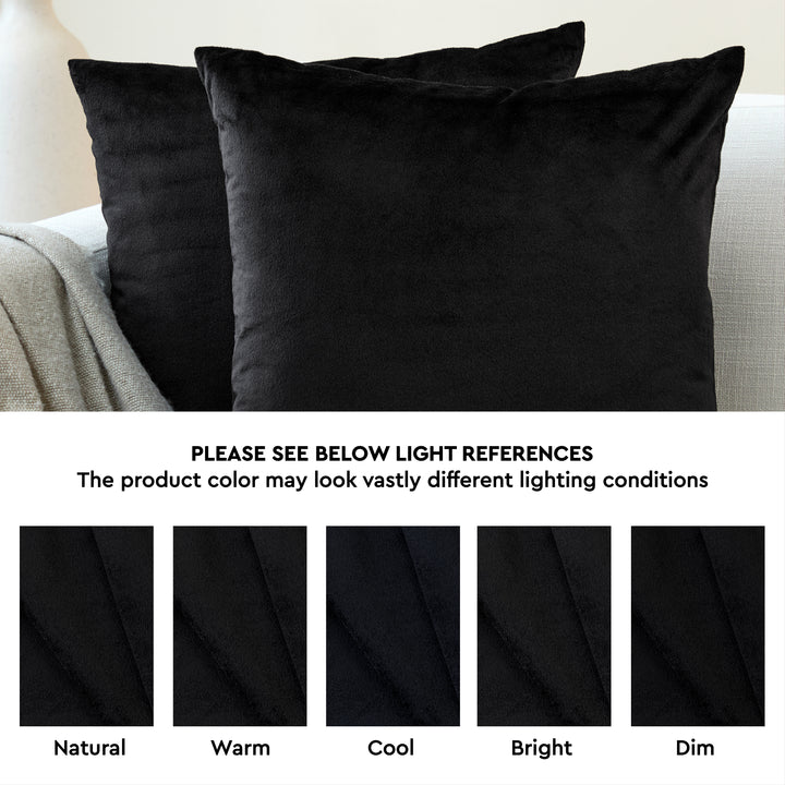 Velvet Black Cushion Cover (Pack of 2)