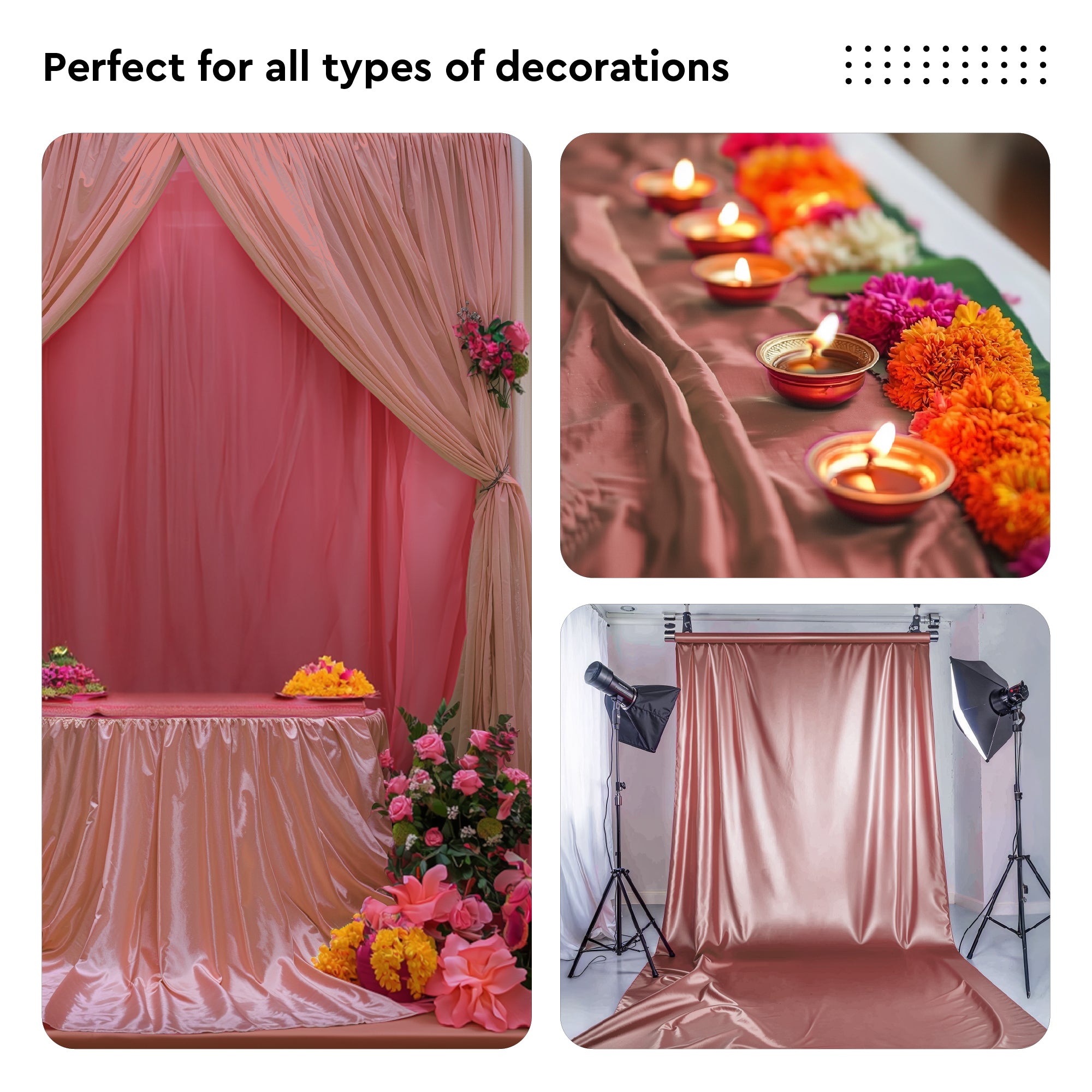 Silky Satin Fabric Material By Meter | 110 Cm Width, Silk & Shiny Fabrics | Fabric For Scrunchies, Dress, Pillowcases, Pajamas, Evening Dress, DIY