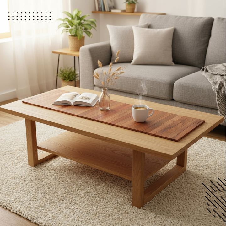 Sheesham Wood Brown Wooden Table Runner (Pack of 1)