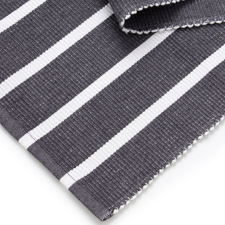 Cotton Roma Grey Stripes Table Runner (Pack of 1)