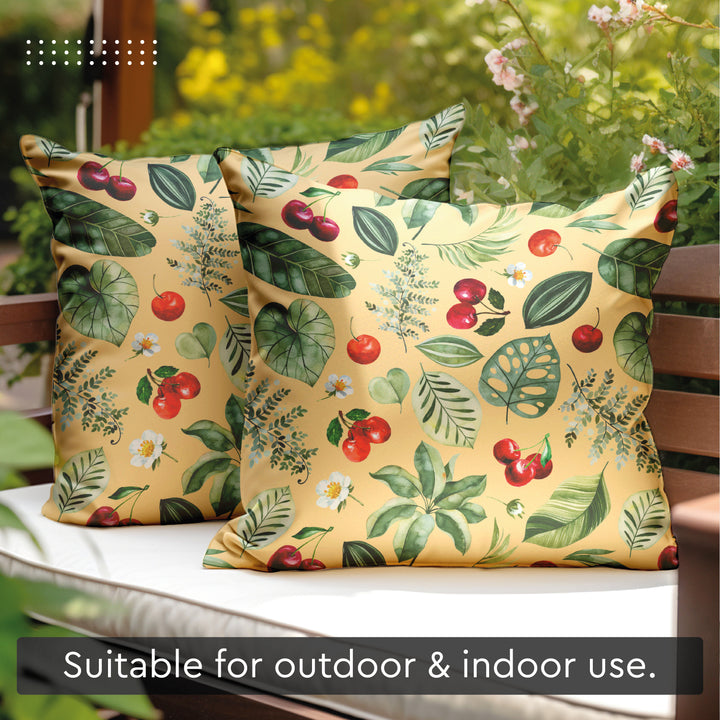 Polyester Cherry Cushion Cover (Pack of 2)