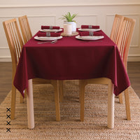 Cotton Rich Maroon Table Cloth (Pack of 1)