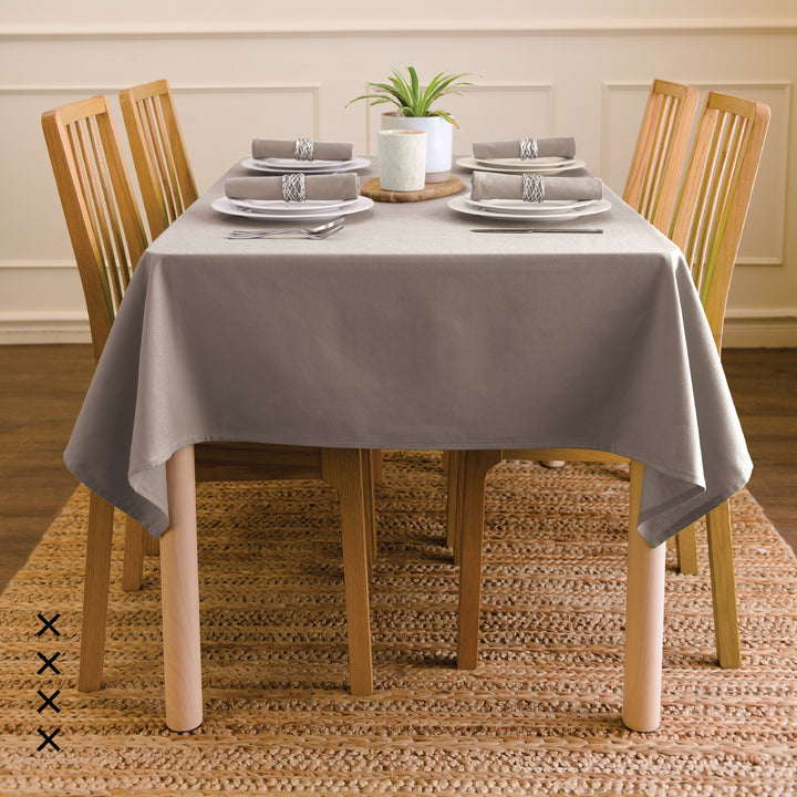 Canvas Beige Table Cloth (Pack of 1)