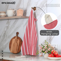 Cotton Roma Red Stripes Kitchen Towel (Pack of 4)
