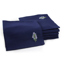 Cotton Scotch Blue Flower Table Napkin (Pack of 6)