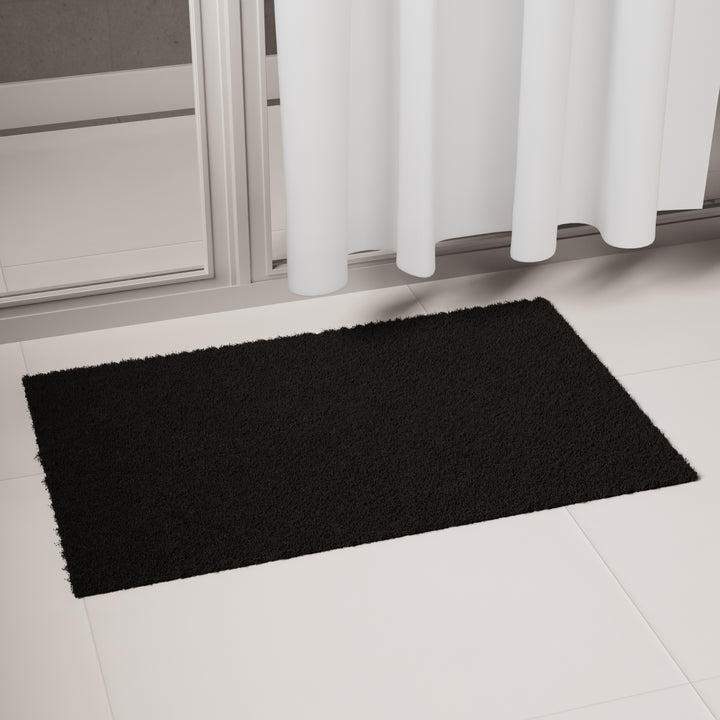 Cotton Black Bathmat (Pack of 2)