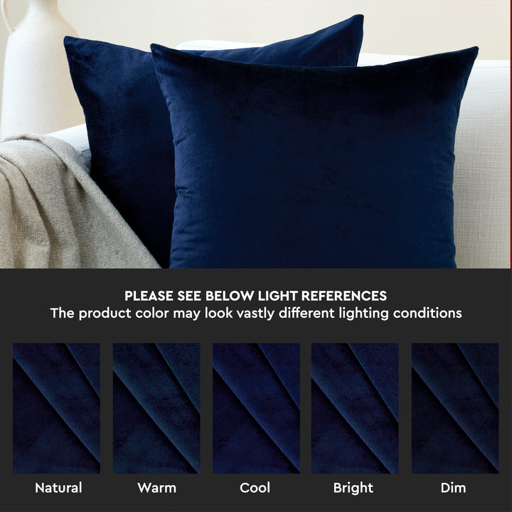 Velvet Navy Blue Cushion Cover (Pack of 2)
