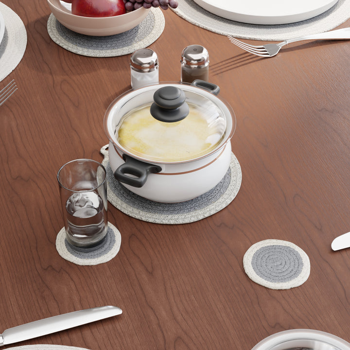 Cotton Grey Dinning Table Combo (Pack of 11)