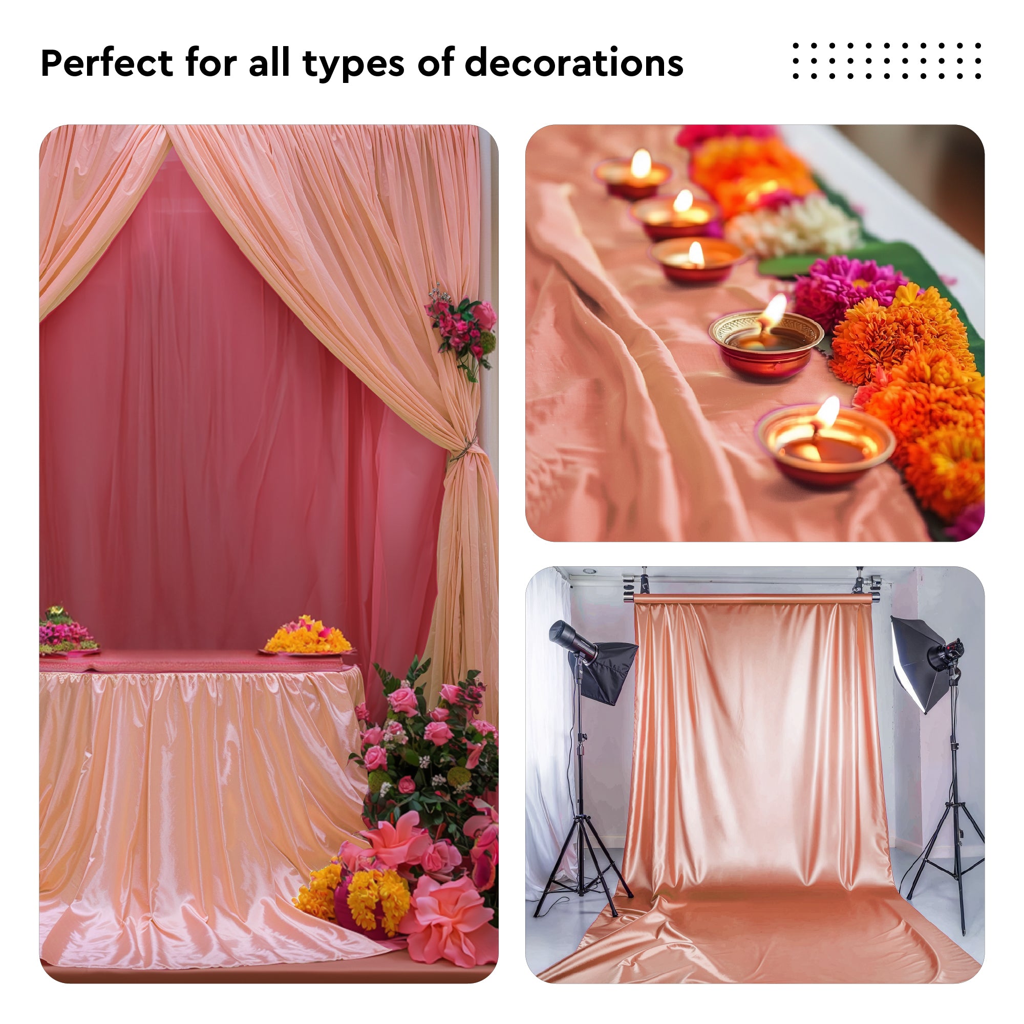 Silky Satin Fabric Material By Meter | 110 Cm Width, Silk & Shiny Fabrics | Fabric For Scrunchies, Dress, Pillowcases, Pajamas, Evening Dress, DIY