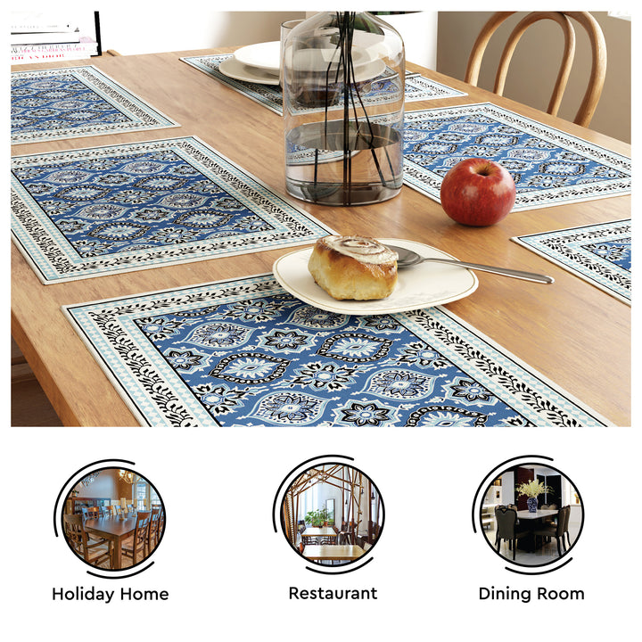 Cotton Indigo-03 Placemat (Pack of 6)