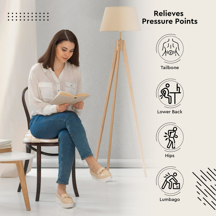 20s Sheeting Daisy Beige & Dk Taupe Chairpad (Pack of 4)