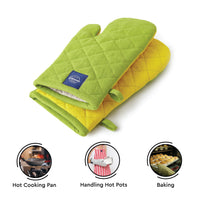 Cotton Lime Green Oven Gloves (Pack of 2)