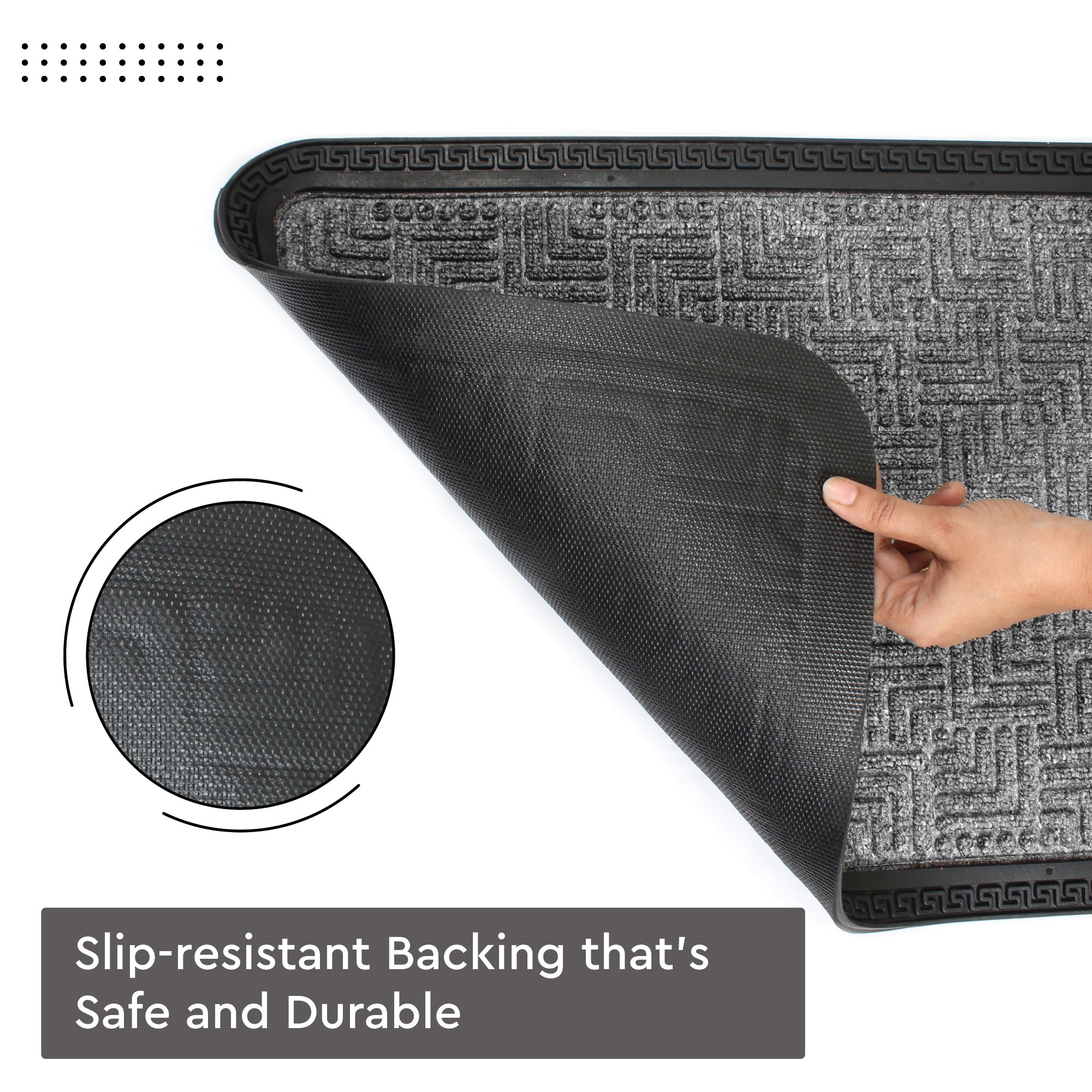 Polypropylene Main Door Entrance Mats Welcome Mat with Rubber Border | Anti Slip Rubber Backing | Ideal for Home, Outdoor, Balcony, Office | Pack of 1