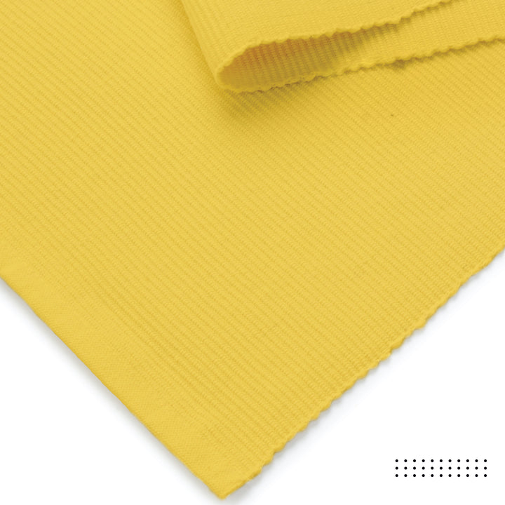 Ribbed Cotton Yellow Table Runner (Pack of 1)