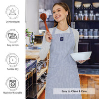 Cotton Ticking Black Apron (Pack of 1)