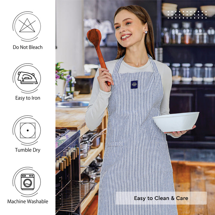 Cotton Ticking Black Apron (Pack of 1)