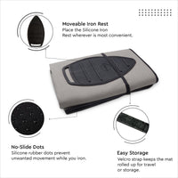 Cotton Grey Luxury Antiskid Ironing Mat (Pack of 1)